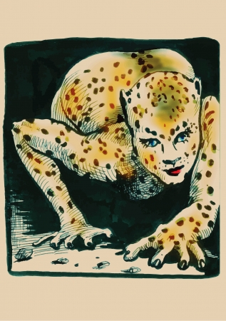 leopard lady のイラスト素材