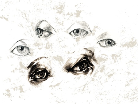 eyes, grunge collection - hand drawingのイラスト素材