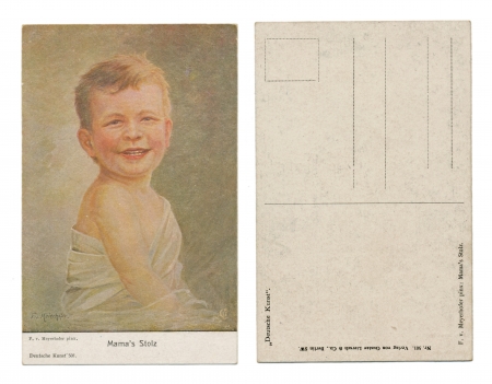 BERLIN, GERMANZ, CIRCA 1910 - F  v  Meyerhofer pinx   Mamaï¿½s Stolz, Mamaï¿½s Proud, Published by Verlag von Gustav Liersch   Co  - Serial No  501のeditorial素材