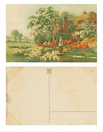 LEPZIG, GERMANY, CIRCA 1910 - Published by Meissner   Buch - Kunstler Postkarten, Serie 1913 - Trauliches Heim - Confidential Homeのeditorial素材