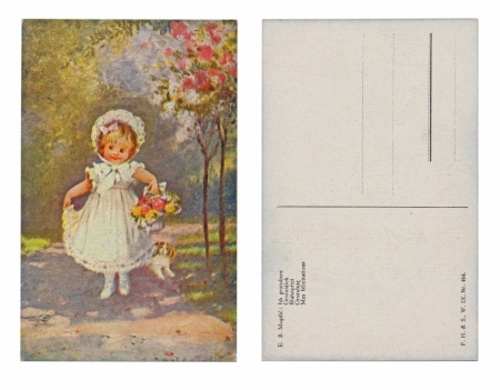 BERLIN    , GERMANY, CIRCA 1910 - published by F  H    S , W  IX - Serial No  464 - E  B  Magdic   Congratulationsのeditorial素材