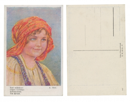 PRAGUE, CZECH REPUBLIC, CIRCA 1910 - A. Jiras : Our Darlings - Published by Salon International D. K. & Co. P. - Serial No. 647のeditorial素材