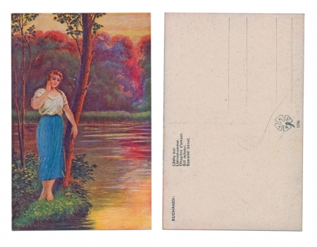PRAGUE, CZECH REPUBLIC, 1910 - Suchanek - Published by V  K  K  V  - Serial No  1356 - pain of Love - Circa 1910のeditorial素材