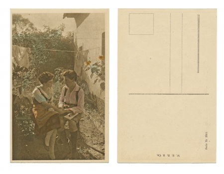 VIENNA, AUSTRIA, CIRCA 1910 - Published by W  R  B    Co  - Serial no  3583 - This serial number is valid for the entire series of six images - Postcard 4 - Circa 1910のeditorial素材