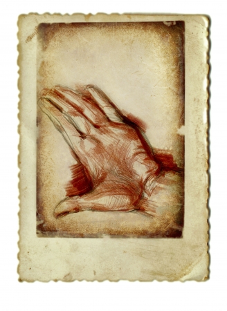 hand drawing and vintage processing - handの写真素材