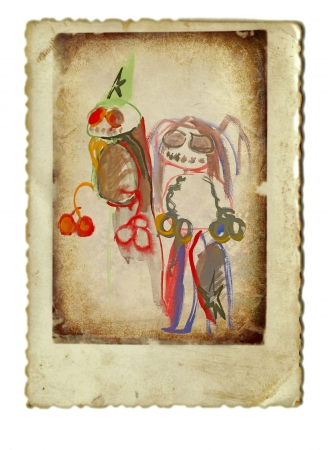 hand painting, halloween monstersの写真素材