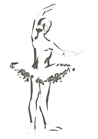 drawing - ballerinaの写真素材