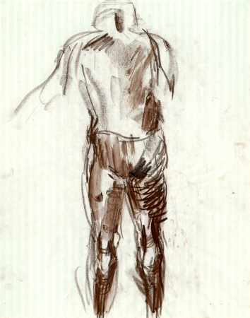 figure from behind - drawingの写真素材