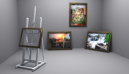 Cg picture, rendering - art studioの写真素材