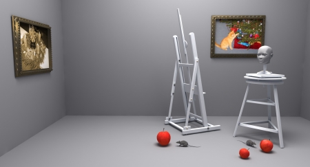 Cg picture, rendering - art studioの写真素材