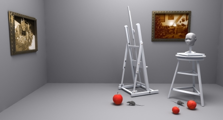 Cg picture, rendering - art studioの写真素材