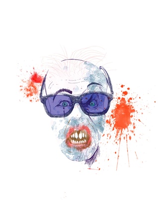 hand drawing - spooky faceのイラスト素材