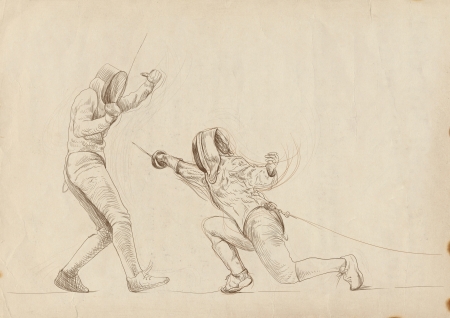 fencing - hand drawing picture