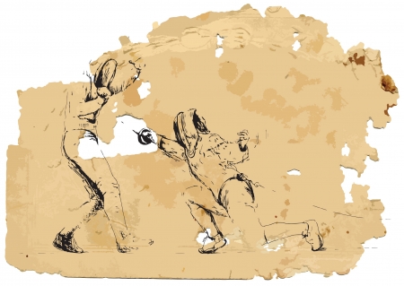 Fencing  Vintage processing のイラスト素材