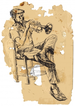 Trumpeter  Vintage processing のイラスト素材