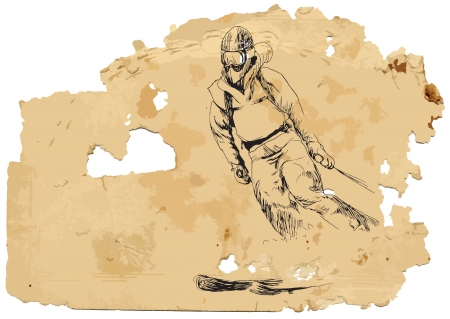 Skier  Vintage processing のイラスト素材