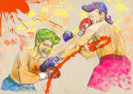 boxing duel - two warriorsの写真素材