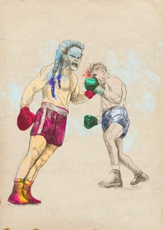 boxing duel - two warriorsの写真素材