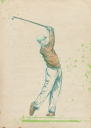 golf player  original full sized drawing の写真素材