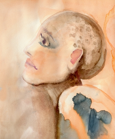 watercolor headの写真素材