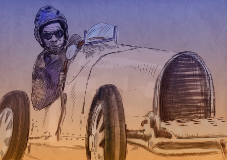 moto racer driving old fast car  car veteran の写真素材
