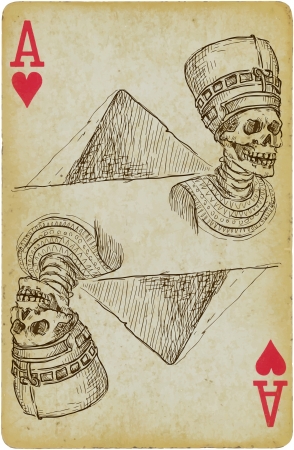 Devil spirit of Pharaoh in front of Pyramidのイラスト素材