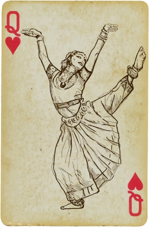 Indian beauty dancing のイラスト素材