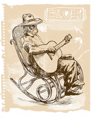 Guitar player - An hand drawn illustrationのイラスト素材
