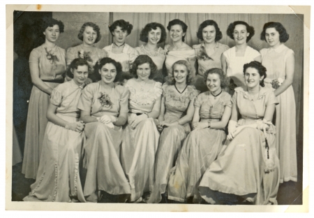PRAGUE, CZECHOSLOVAKIA, CIRCA 1944 - graduation, classmates - circa 1944