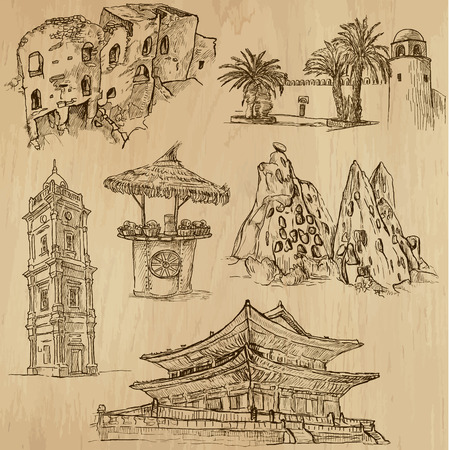 Famous places and Buildings  のイラスト素材