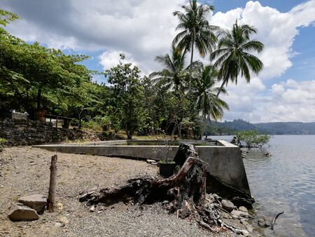At the edge of Singkarak Lakeの写真素材