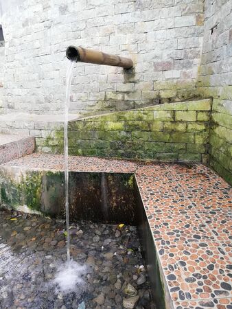 Outdoor public bath in the villageの写真素材