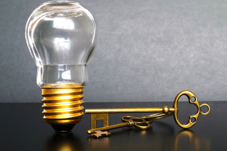 Light bulb and Keyの写真素材