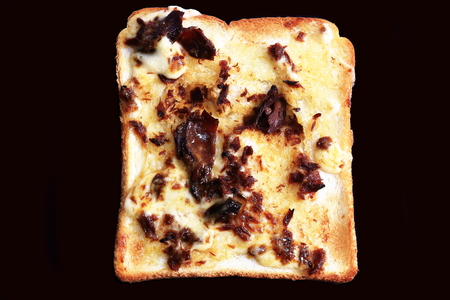 Toast with bonito flakes.の写真素材