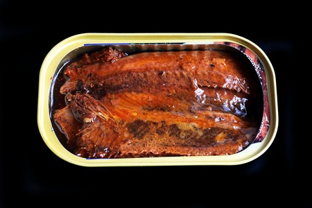 Saury canned food.の写真素材
