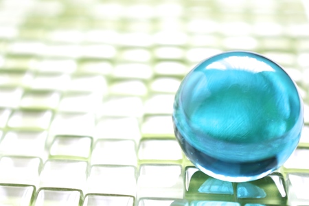 The glass ball is used in the toy and the interior.の写真素材