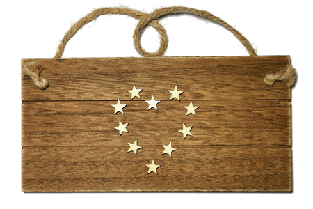Star shaped wooden boards and meteorsの写真素材