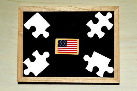America flag and puzzle