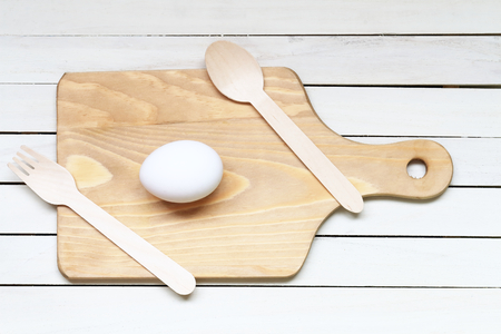 Cooking the eggの写真素材