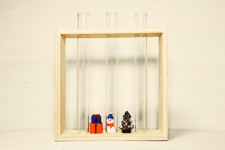 Snowman in the interior test tubeの写真素材