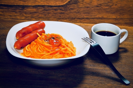 Pasta with tomato sauceの写真素材