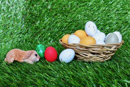 Easter eggs and rabbits