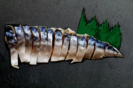 Simesaba Japanese food, Pickled mackerel with vinegarの写真素材