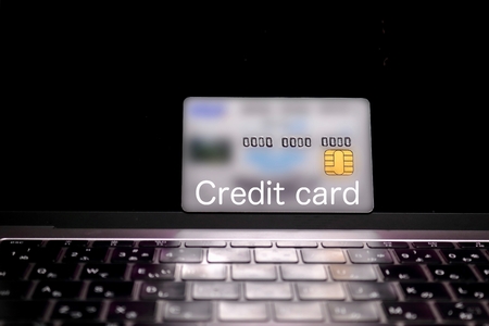 Credit card and laptopの写真素材