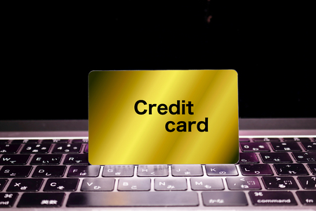 Credit card and laptopの写真素材