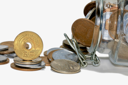 Coin with a hole / Japanese Yenの写真素材
