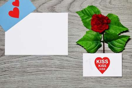 Heart card and Carnation (Artificial flowers)