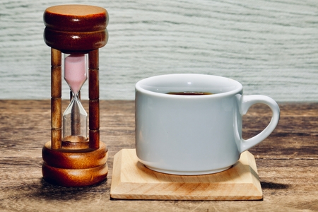 Fall break and rest hours Rest and time remaining coffeeの写真素材