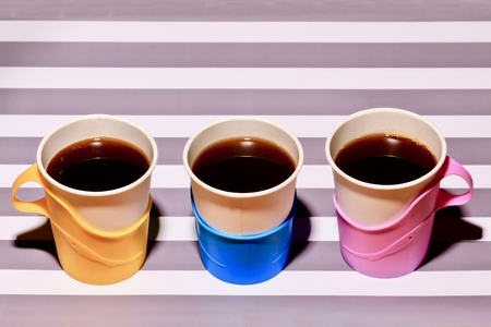 Three persons and Caffeeの写真素材