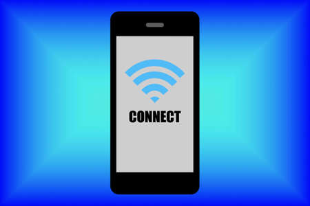 Smartphone and WiFi connectionの写真素材